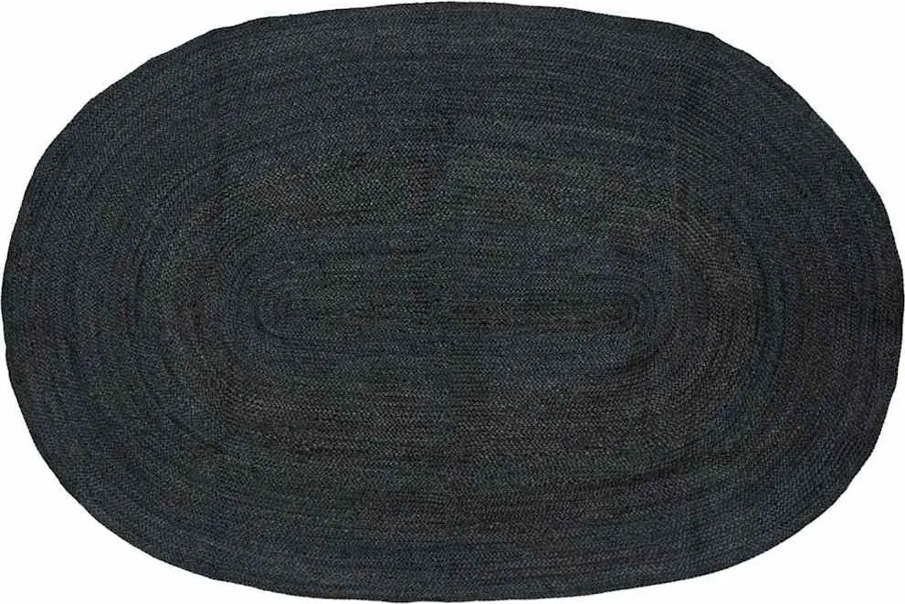 vidaXL Covoare de zonă Oval Negru 205 x 305 cm Iută