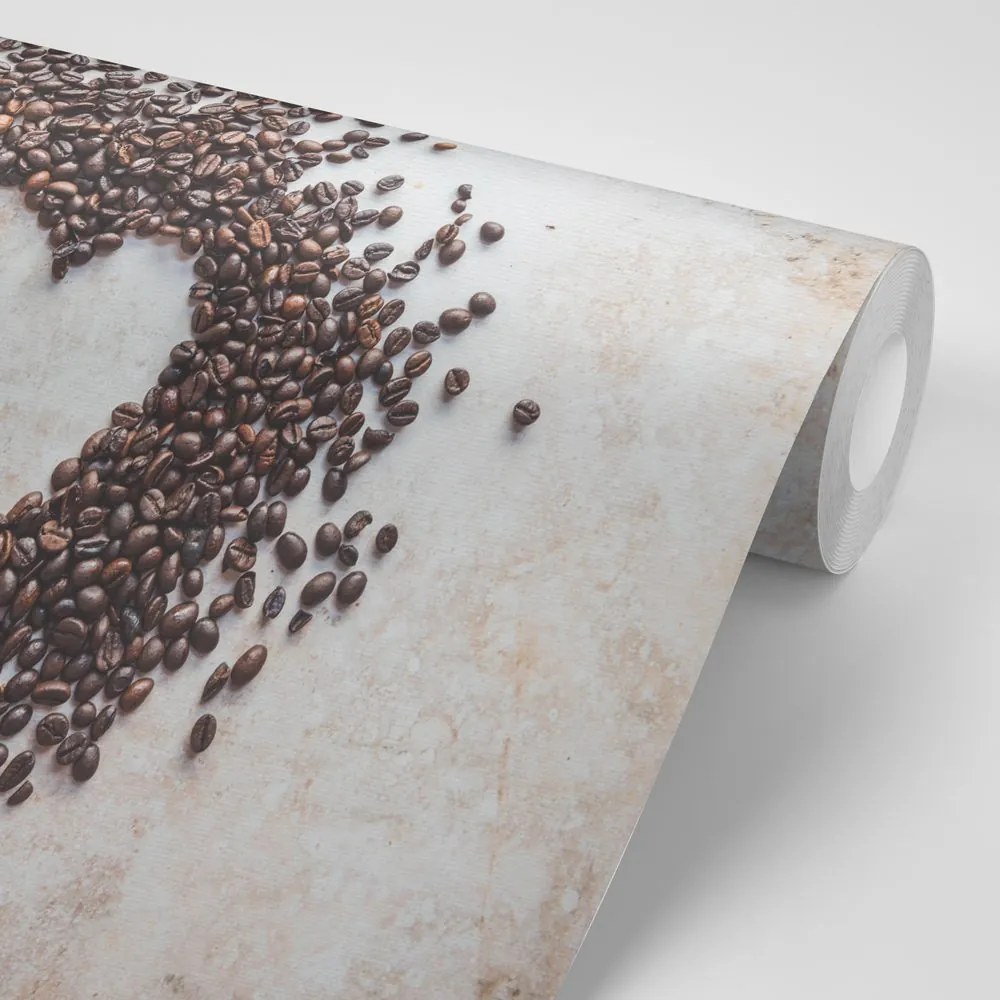 Fototapet inimă din boabe de cafea