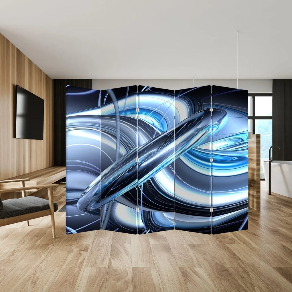 Paravan - Abstracție albastră (210x170 cm)