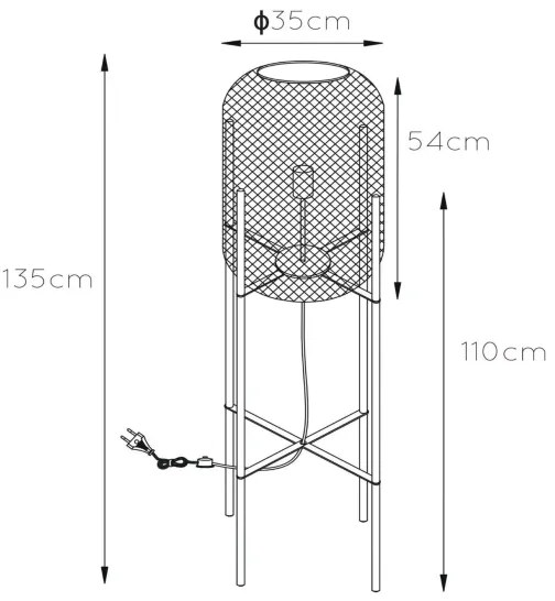 Lampadar MESH 1xE27/40W/230V negru Lucide 45785/01/30
