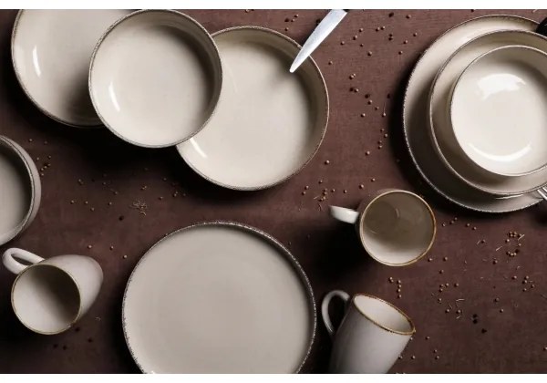 Set de masă 16 piese, bej, porțelan