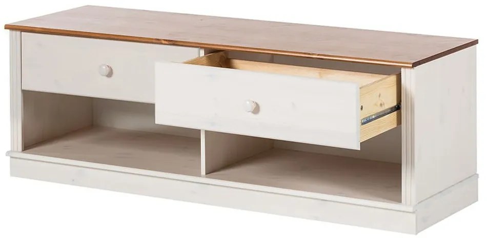 Comodă TV albă din lemn de pin 137x47 cm Anita – Støraa