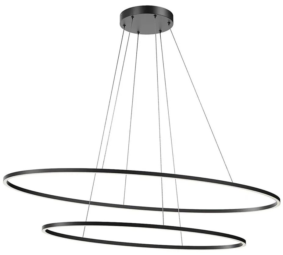 Redo 01-3343 - Lustră LED dimabilă LEO, suspendată pe cablu, 115 W, 230 V, neagră