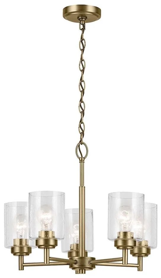 Lustră pe lanț Kichler KL-WINSLOW5-NBR WINSLOW 5xE27/60W/230V alamă
