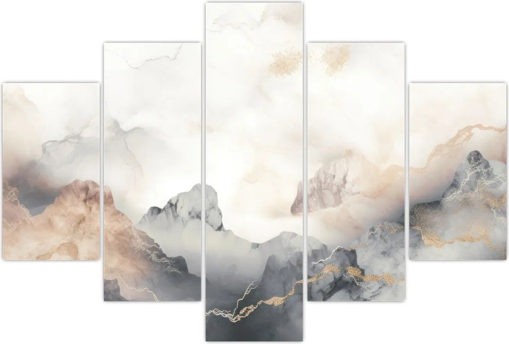 Tablou - Munte abstracție cu textura de marmură (150x105 cm)