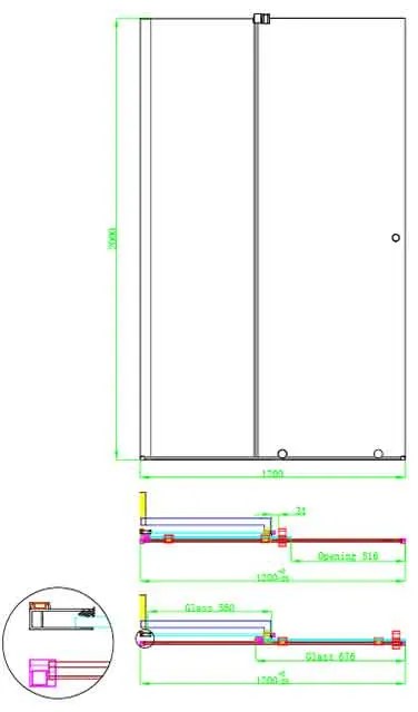 Paravan de dus tip Walk-in Mediterraneo Vario crom sticla securizata 8 mm 120 cm