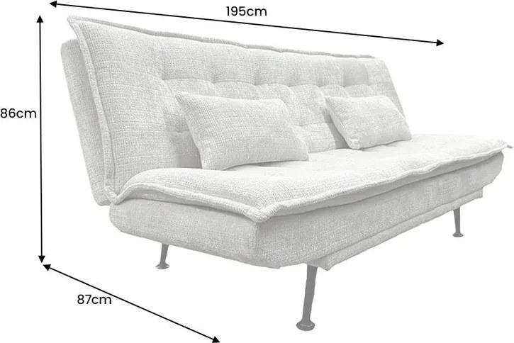 Canapea extensibila, Tesatura chenille bej JAZZ 195cm