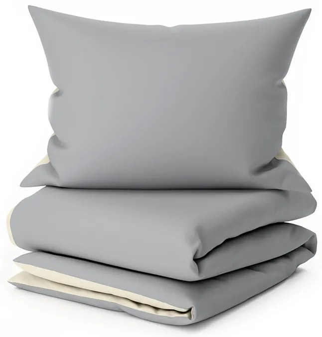 Lenjerie de pat din bumbac MONOCHROMATIC crem-gri Dimensiune lenjerie de pat: 70 x 90 cm | 140 x 200 cm