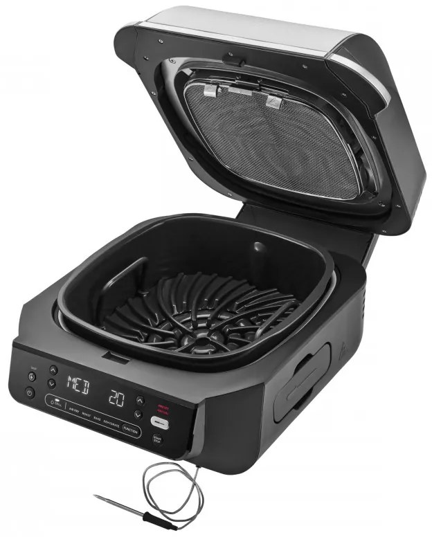 Friteuza cu aer cald si grill 5in1 Ninja Foodi Smart EG351EU, 1760W, 5.7 L, Pana la 4 portii, 5 moduri, Cyclonic Air, Smart Cook, Acoperire ceramica, Negru/Inox