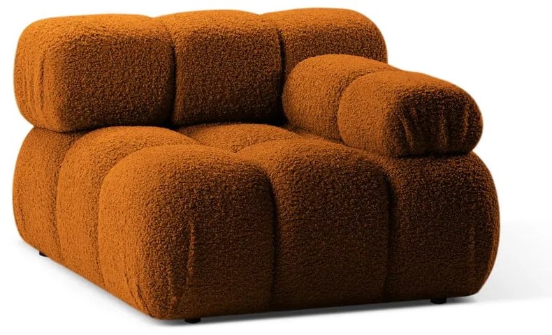 Modul pentru canapea modulară portocaliu cu tapițerie din țesătură bouclé (cu colț pe partea dreaptă) Bellis – Micadoni Home