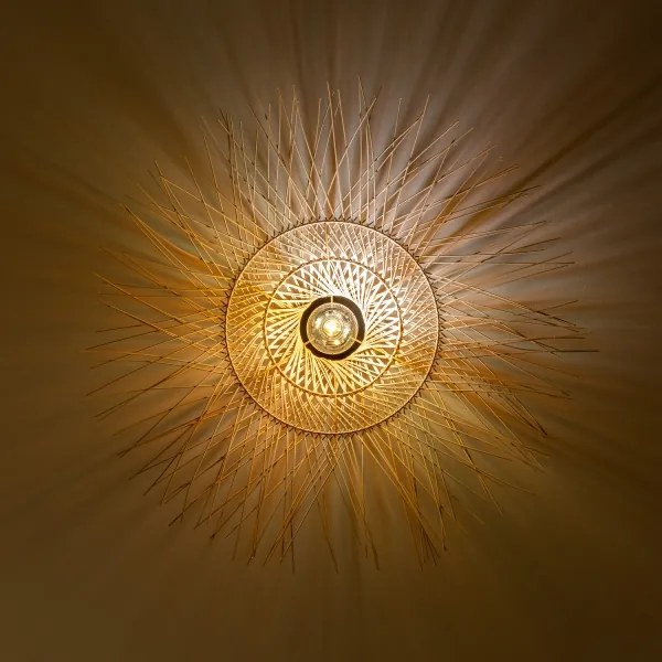 Brilagi - Lustră LED aplicată CERIA BOHO, 1xE27/40W/230V, Ø 70 cm, bambus