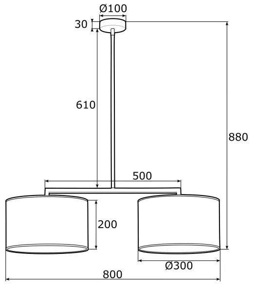 Lustră pe tijă KARIN 2xE27/15W/230V albă Argon 0900