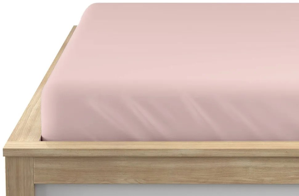 Cearceaf cu elastic din microfibra roz antic 180 x 200 cm