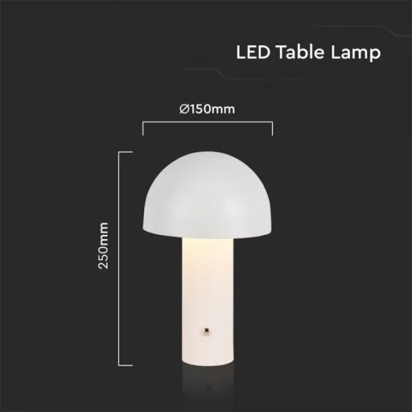 Lampă de birou LED reglabilă, reîncărcabilă, 1W, 5V, 3000-6000K, 1800 mAh, albă