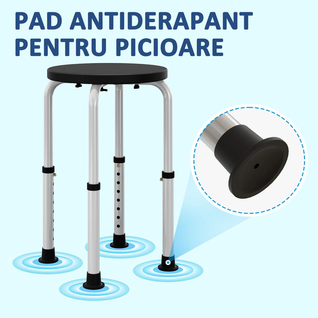 Homcom Scaun Dus – Reglabil, Antialunecare, Alb | Aosom Romania