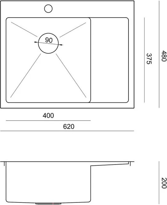 Chiuveta inox RUSSEL 116 cupru