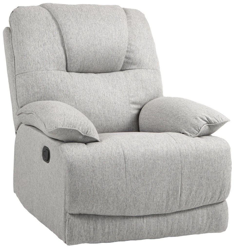 HOMCOM Scaun de relaxare, ajustabil, confortabil, 89x101x105 cm, Gri | Aosom Romania