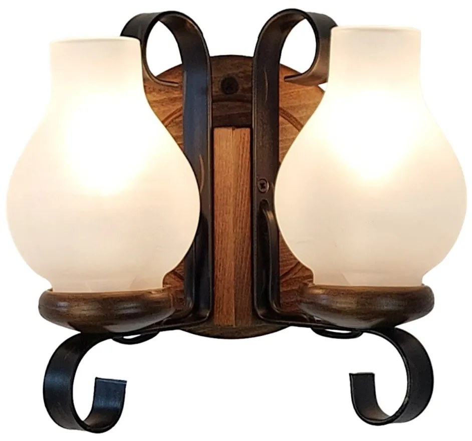 Aplica de perete rustica fabricata manual din lemn Roata WOOD-RO-AP2