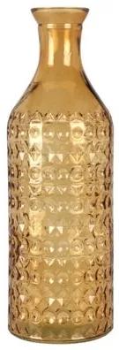 Vaza Ofelia din sticla, galben, 10x30 cm