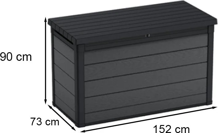 Cutie de grădină din plastic Cortina 757L gri
