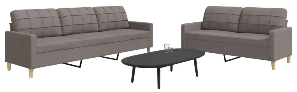 vidaXL Set de canapele, 2 piese, gri taupe, material