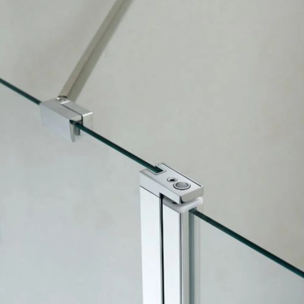 Cabină de duș Quadrum pătrată cu o singură ușă, cu strat de acoperire Easy Clean, fără cădiță de duș