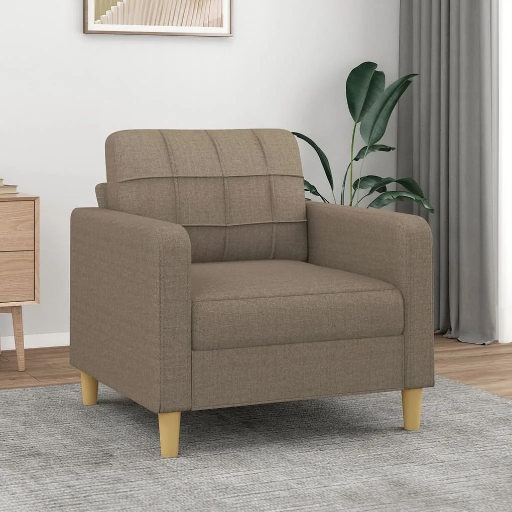 348604 vidaXL Fotoliu canapea, gri taupe, 60 cm, material textil