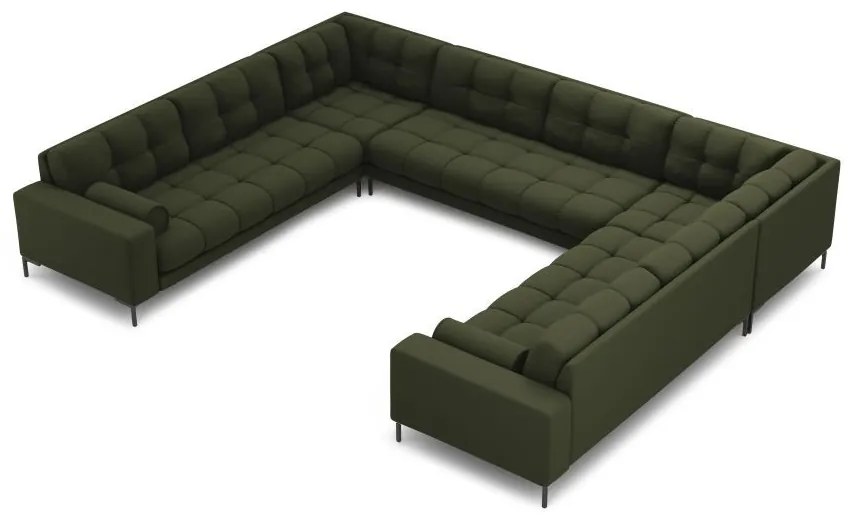 Coltar 9 locuri Bali tapitat/picioare negre – L327 x l256 x h75