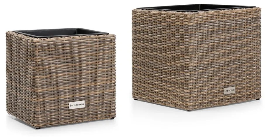 Set ghivece de grădină Bonami Essentials Natural, gri