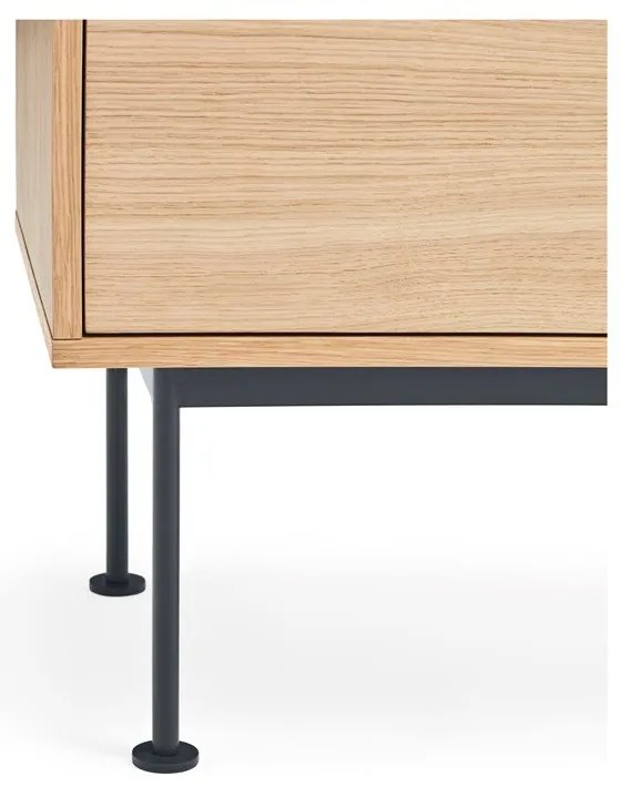 Comodă TV cu aspect de lemn de stejar Teulat Yoko, gri antracit