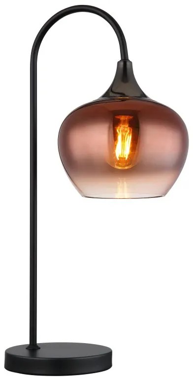 Veioza/Lampa de masa design modern MAXY negru/cupru