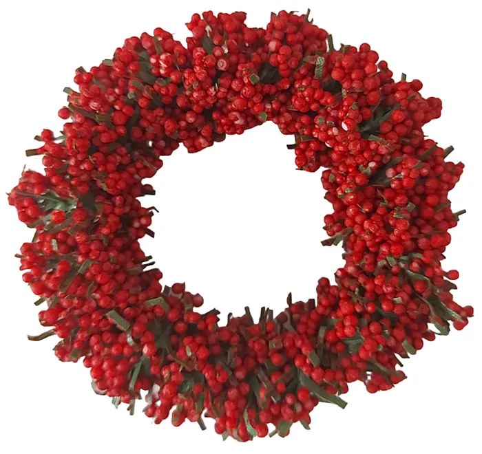 Coronita Craciun decor lumanare ROBIN, Rosu, 8cm