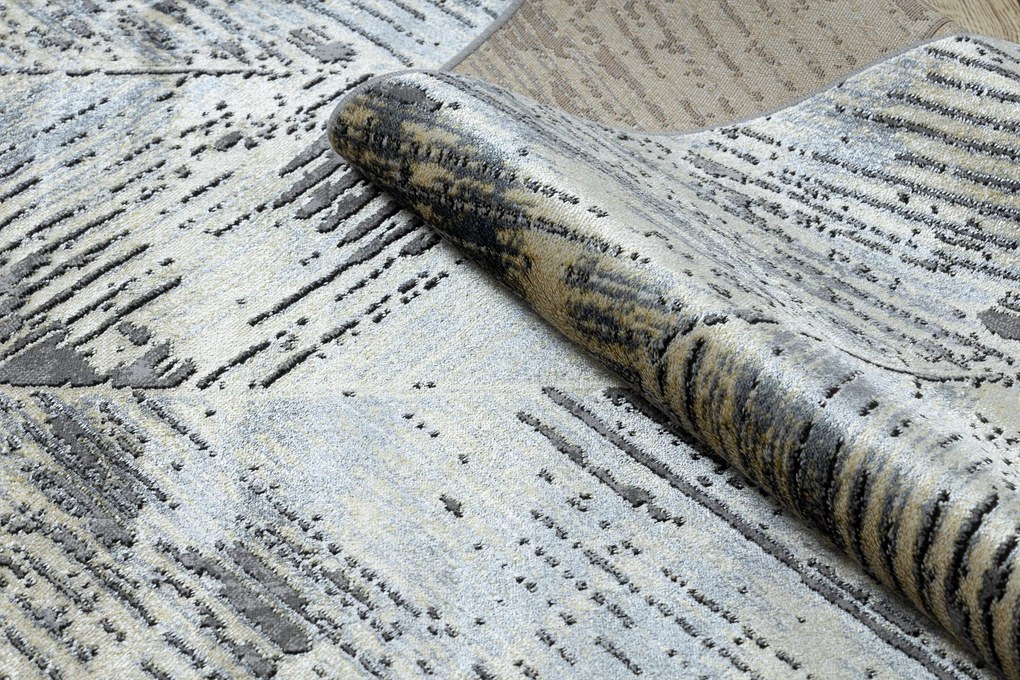 Covor DE LUXE modern 2087 Herringbone vintage - structural aur / gri