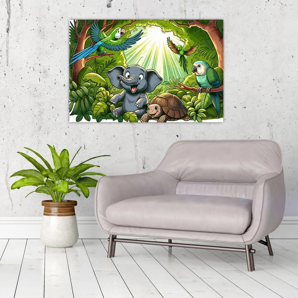 Tablou - Animăluțe vesele (90x60 cm)