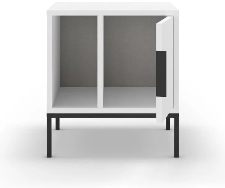 Noptieră albă cu rafturi Lani – Marckeric