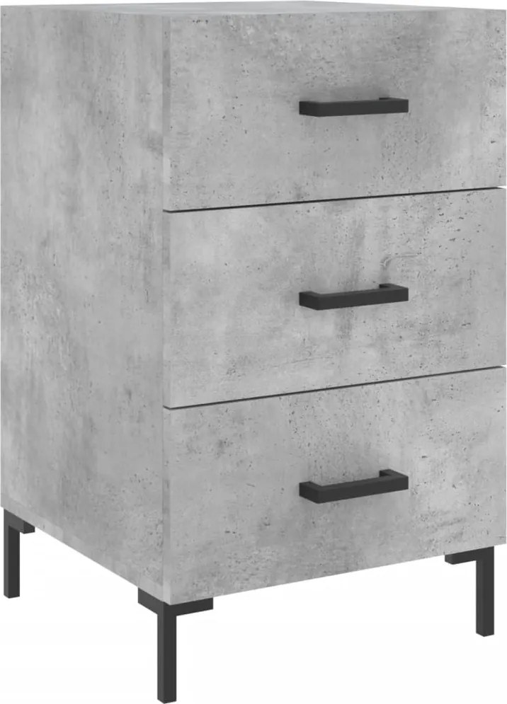 vidaXL Noptieră, gri beton, 40x40x66 cm, lemn compozit