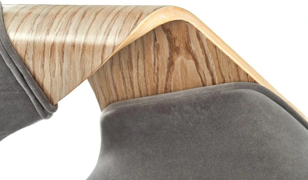 Scaun K396 material catifea gri stejar
