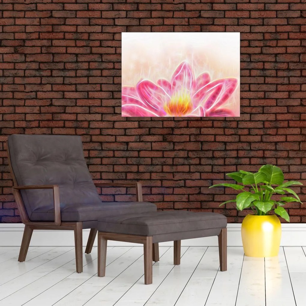 Tablou pe sticlă - Floare de lotus (70x50 cm)