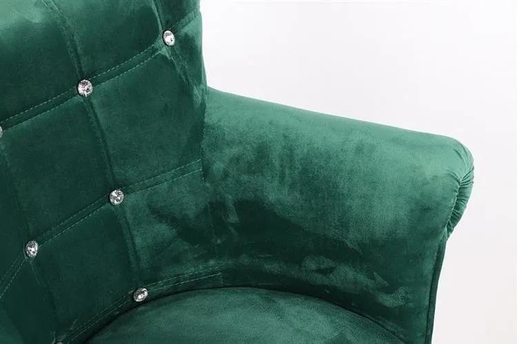 HR804CN scaun Catifea Verde cu Bază Aurie