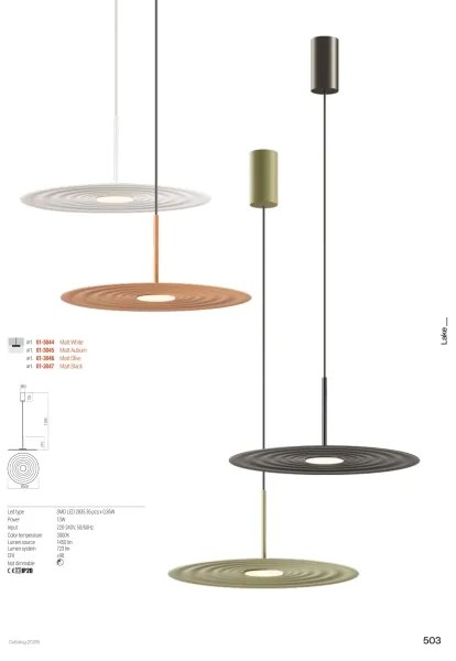 Redo 01-3047 - Lustră LED suspendată pe cablu LAKE, 13W, 230V, CRI 90, Ø 50 cm, negru