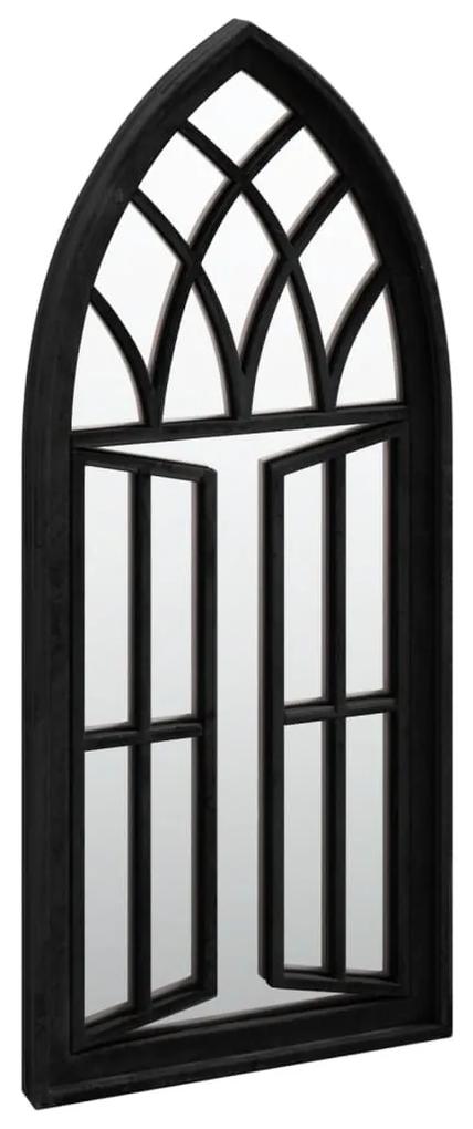 Oglinda de gradina, negru, 70x30 cm, fier, uz exterior 1, Negru, 70 x 30 cm