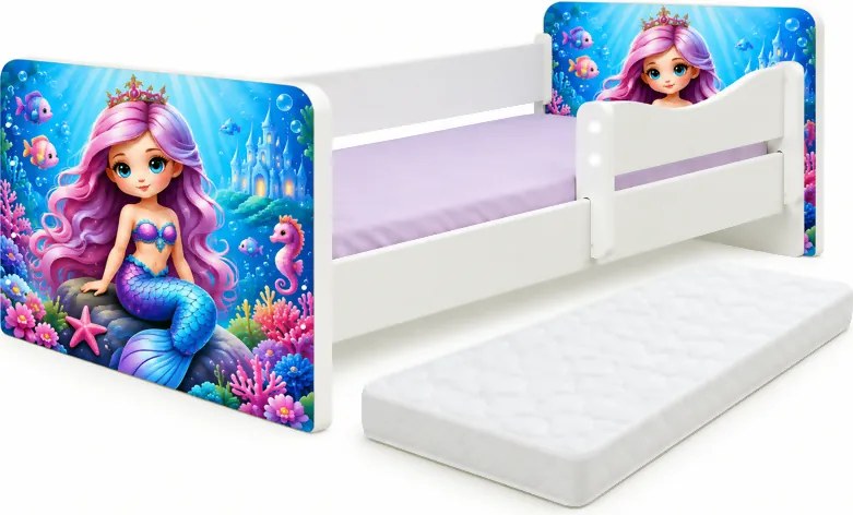 Pat junior Mica Sirena cu saltea inclusa