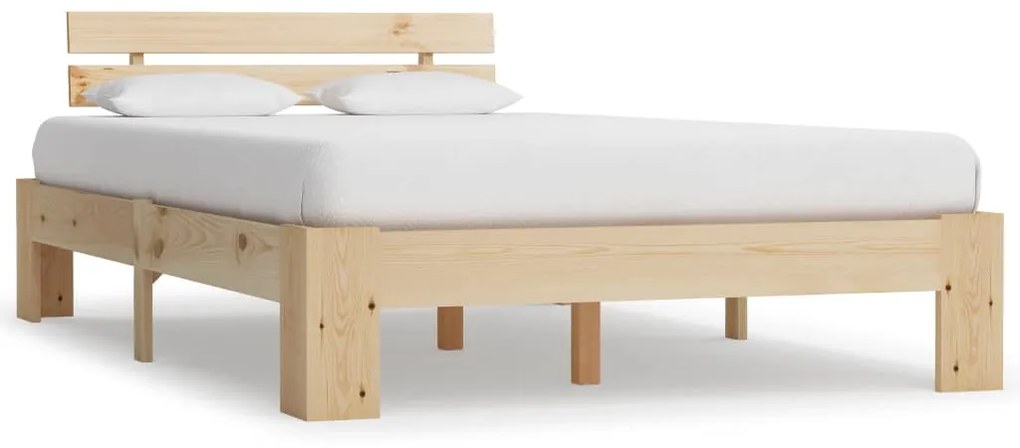 Cadru de pat, 140 x 200 cm, lemn masiv de pin Lemn deschis, 140 x 200 cm