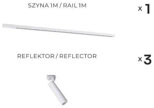 Zuma Line 3559 - Spot pentru șină LULU 3xGU10/35W/230V alb