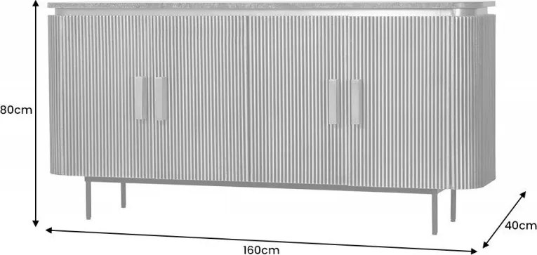 Comoda design retro cu blat din marmura Veneziano 160cm