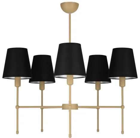 Candelabru pe tijă MADELA 5xE14/40W/230V negru/bej