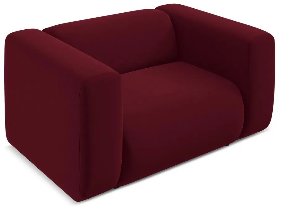 Fotoliu burgundy cu tapițerie din catifea Ekahi – Makamii