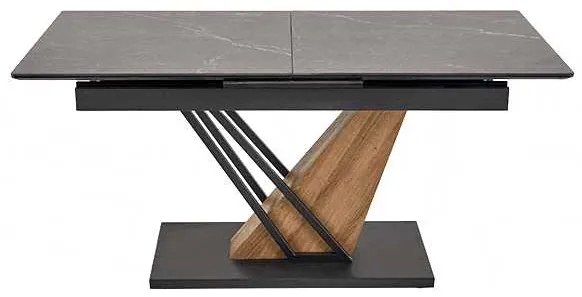 Masă de bucătărie Sterzo 160-200 x 90 cm, negru / stejar auriu