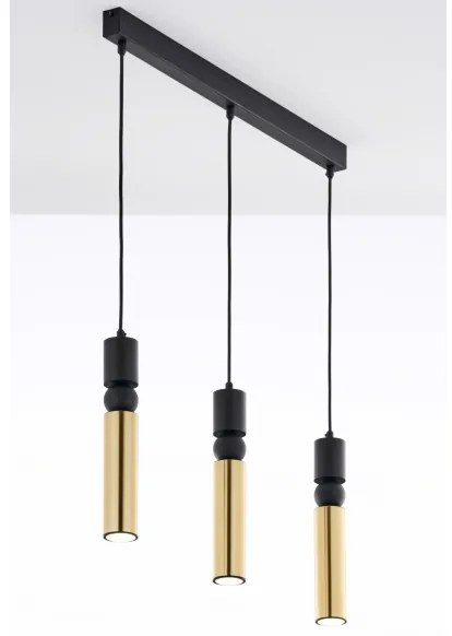 Lustră pe cablu Jupiter 2007 ALAS 3xGU10/10W/230V auriu/negru