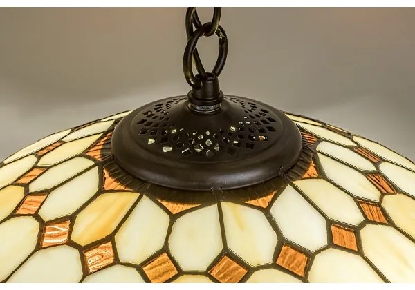 Brilagi - Candelabru Tiffany cu vitralii pe lanț DORAN 2xE27/60W/230V